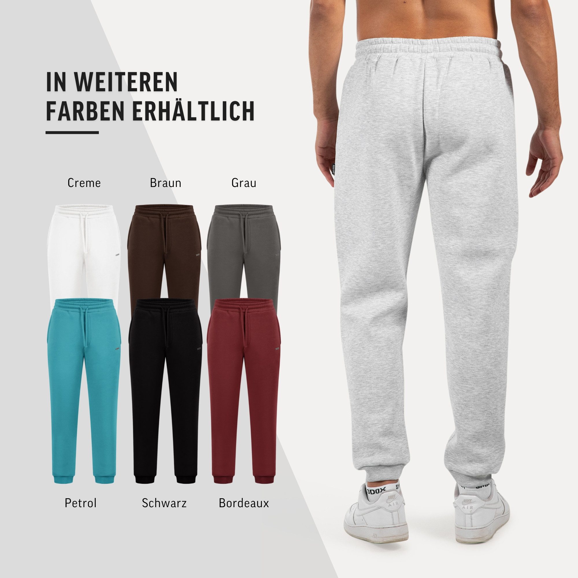 Smilodox Jogginghose Ilyas, Regular Fit Sweathose, Taschen, Metalllabel, weiches Material Jogger Kordelzug am Bund Bequeme Freizeithose Streetstyle Alltag – Bild 4 von 5