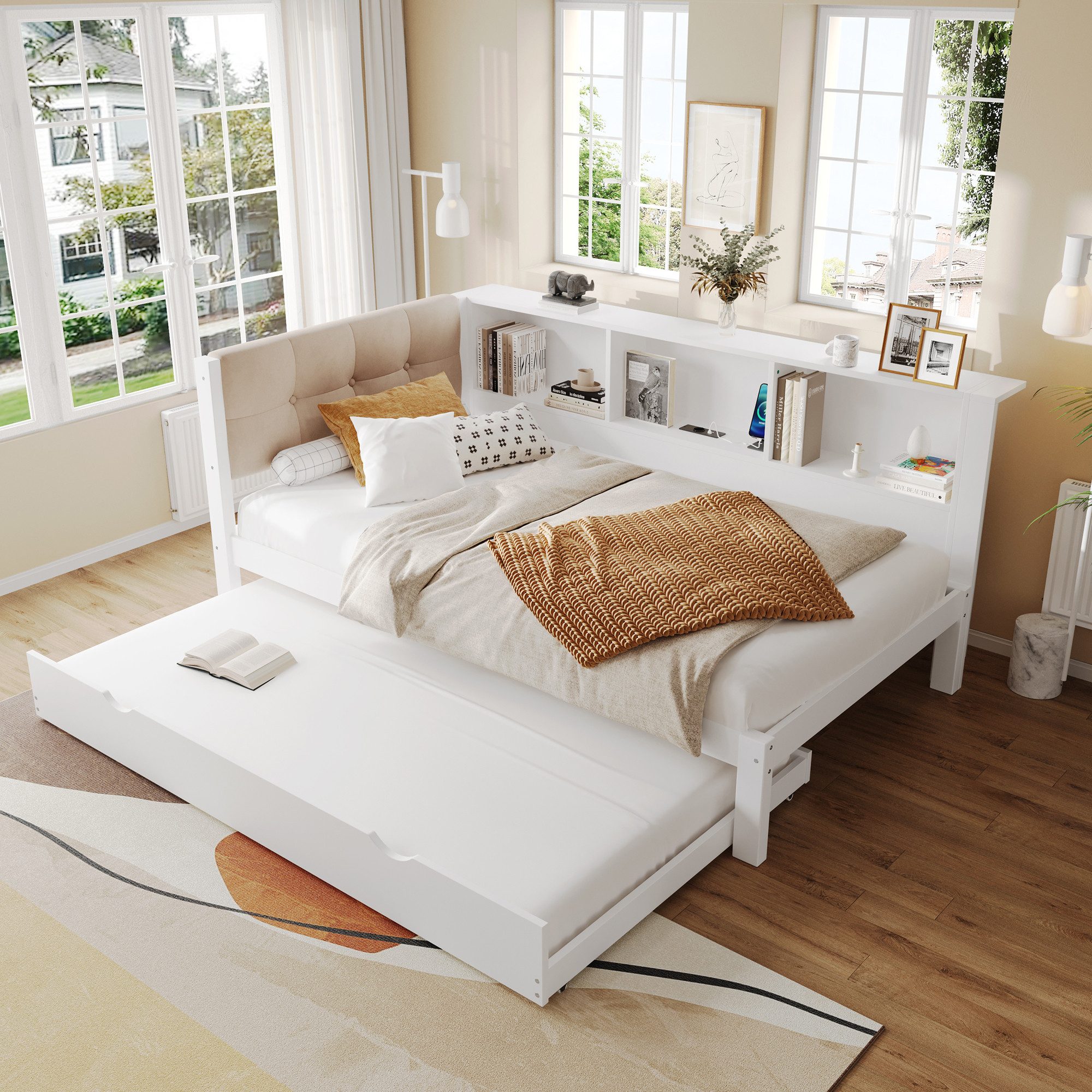 Ulife Daybett Tagesbett, Schlafsofa, Einzelbett mit dimmbarer LED-Leiste, 9 günstig online kaufen