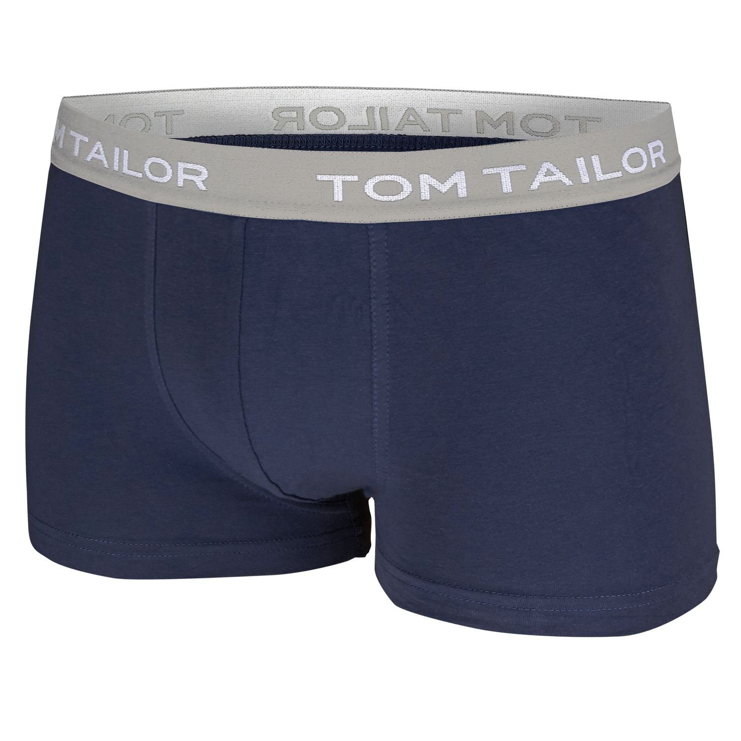 TOM TAILOR Boxershorts (3-St) 3er Pack mit Bein im farbiger Bund / navy kürzerem