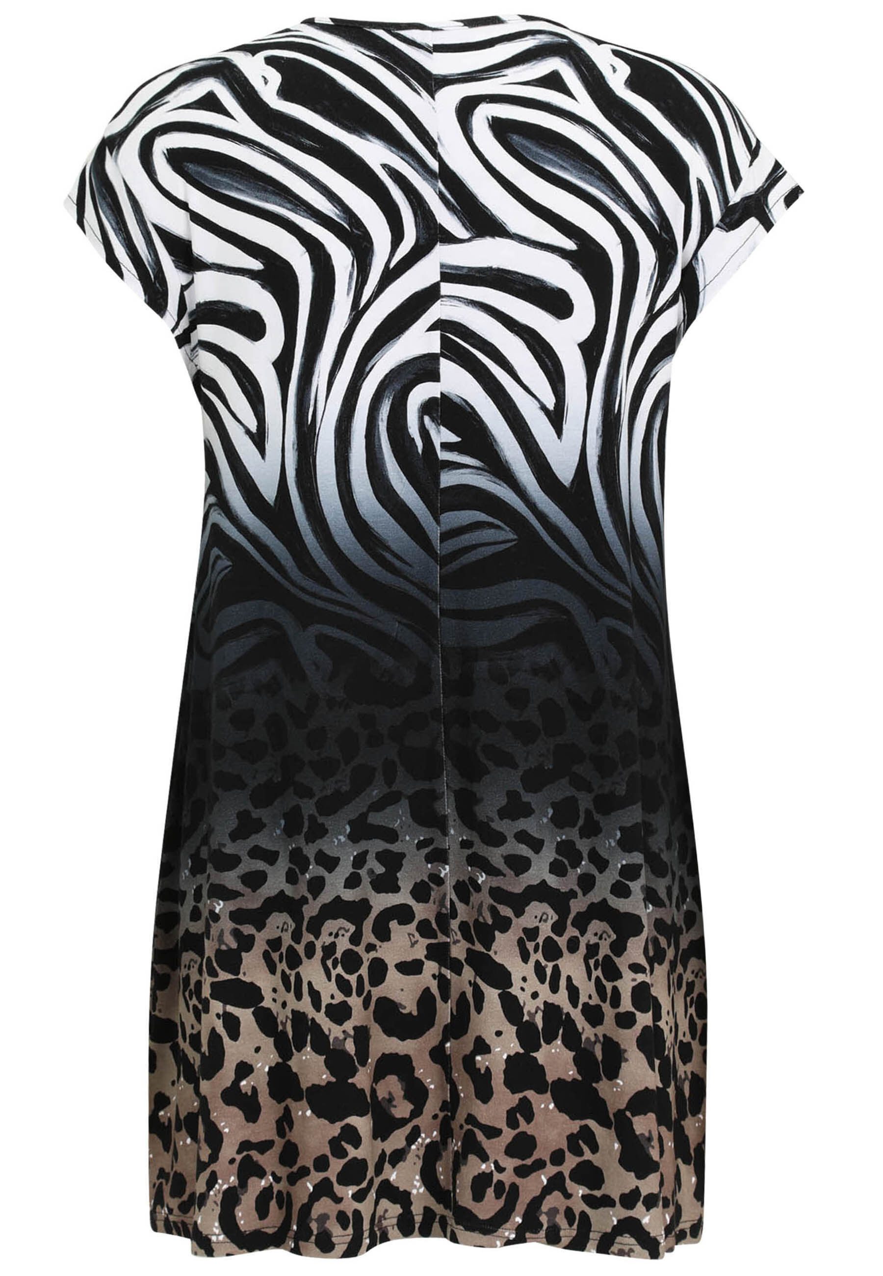 Doris Streich Longshirt (1-tlg) mit Animal-Bordüren-Print