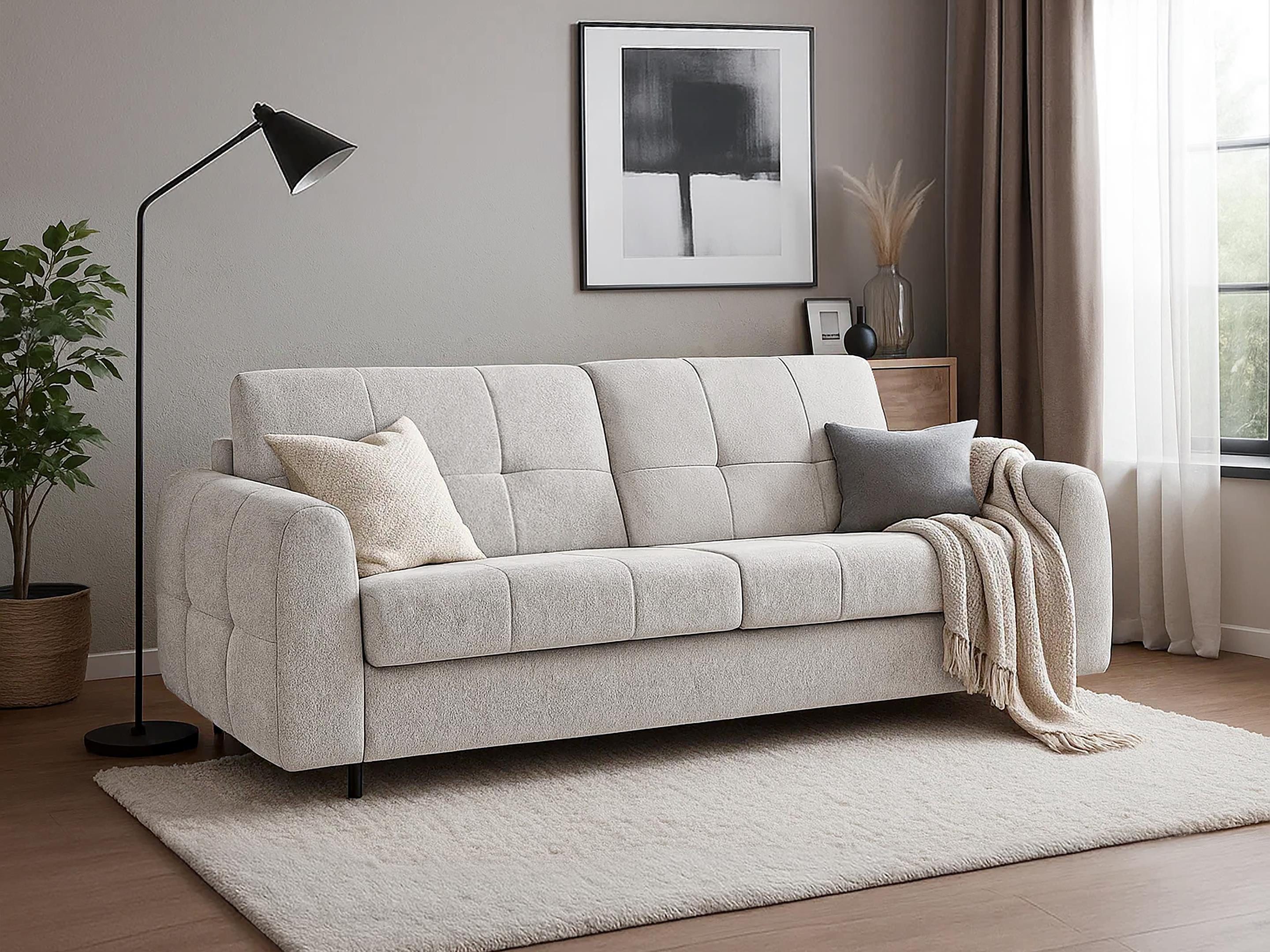 Beautysofa Schlafsofa Pireus modernes Sofa mit italienischem Klappmechanismus und Matratze, in 3 Größen & 6 Farben, Bettkasten und Schlaffunktion