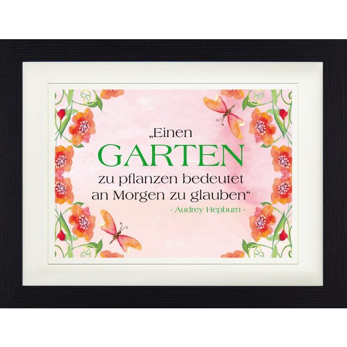 1art1 Bild mit Rahmen Audrey Hepburn - Einen Garten Zu Pflanzen Bedeutet An Morgen Zu Glauben