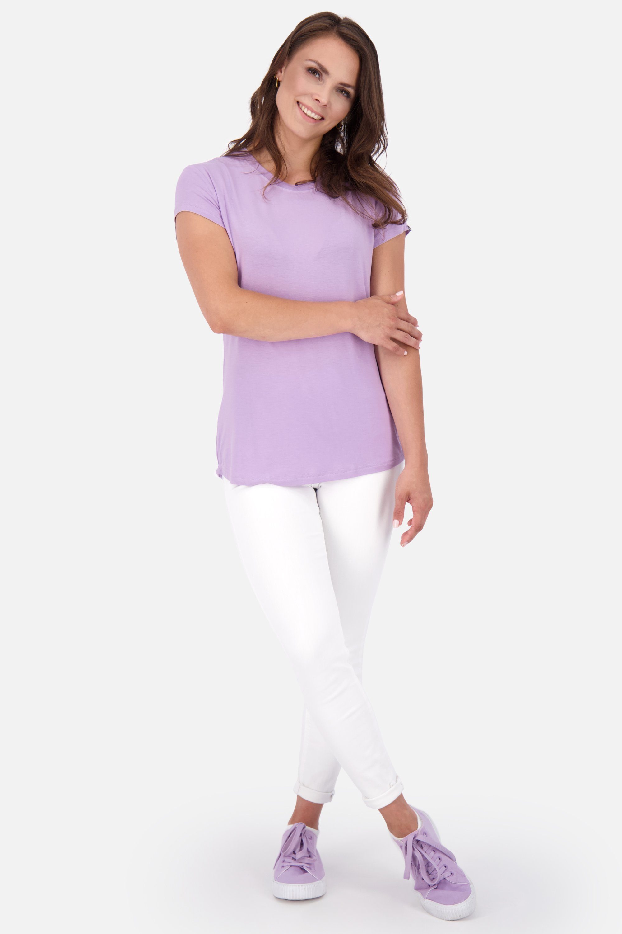 MimmyAK Kickin Shirt Kurzarmshirt, digital Rundhalsshirt lavender Shirt A & Alife Damen