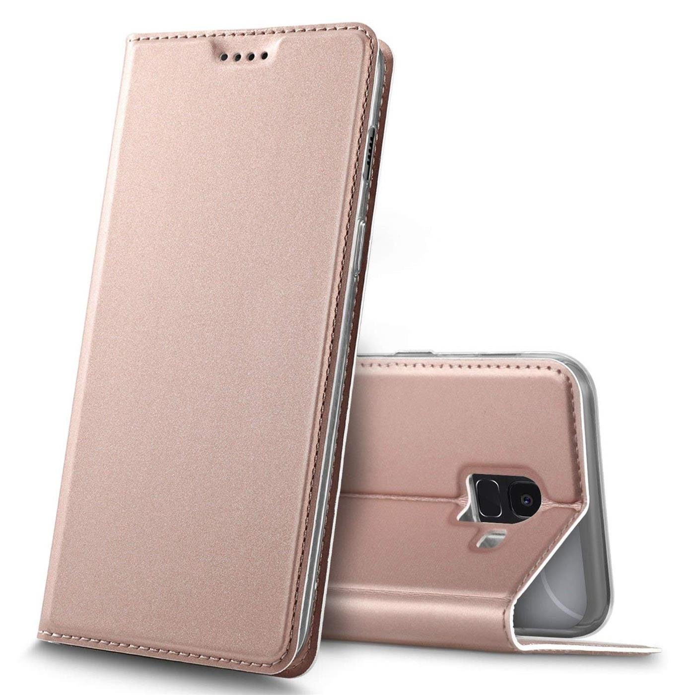 CoolGadget Handyhülle Magnet Case Handy Tasche für Samsung Galaxy J6 2018 5,6 Zoll, Hülle Klapphülle Ultra Slim Flip Cover für Samsung J6 2018 Schutzhülle