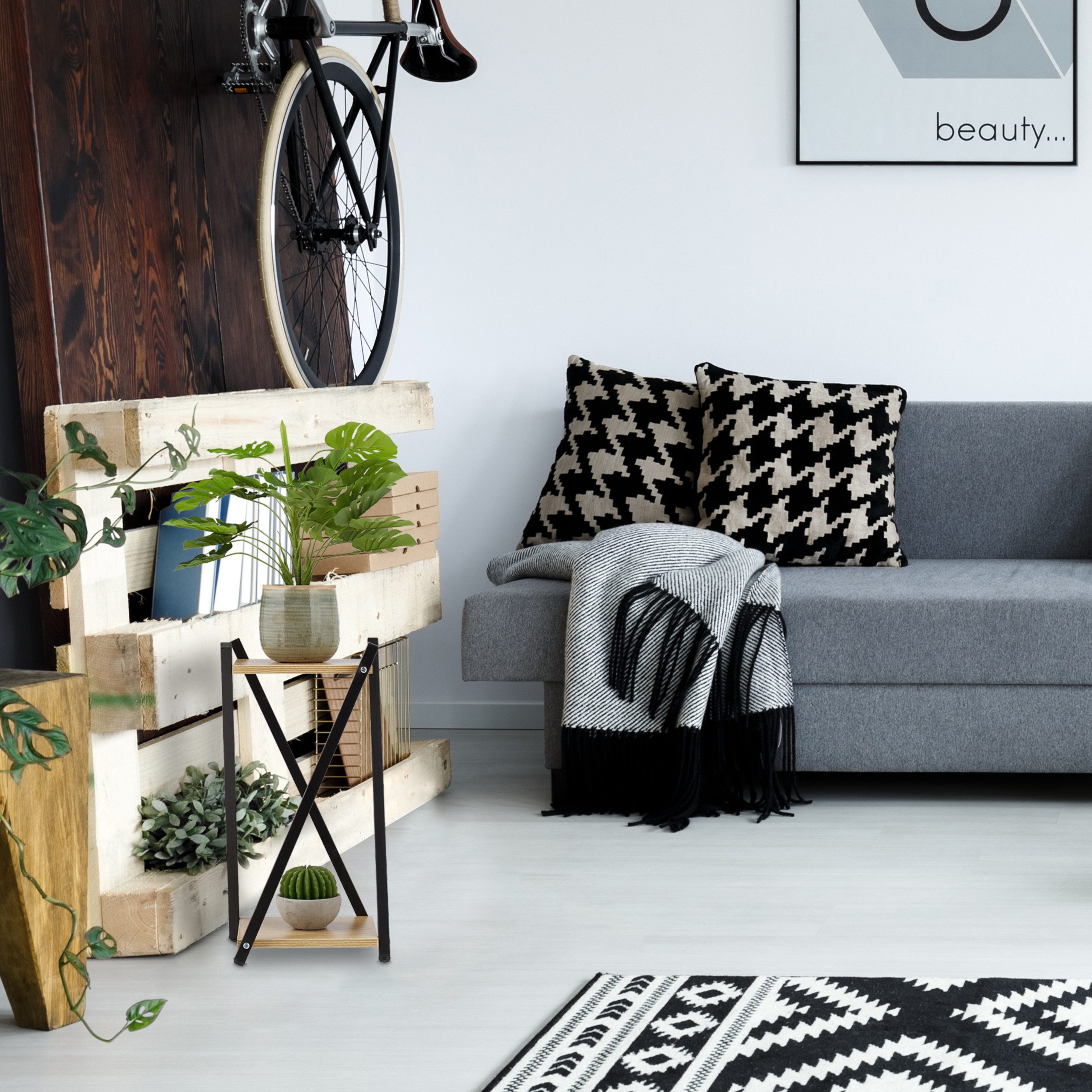 relaxdays Blumenhocker Blumenständer mit 2 Ebenen, günstig online kaufen