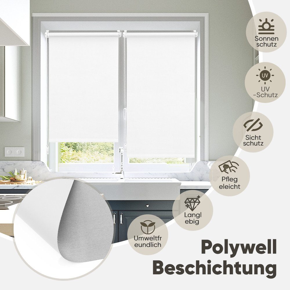 Rollo Verdunkelungsrollo ohne Bohren Seitenzugrollo verdunkelnd günstig online kaufen