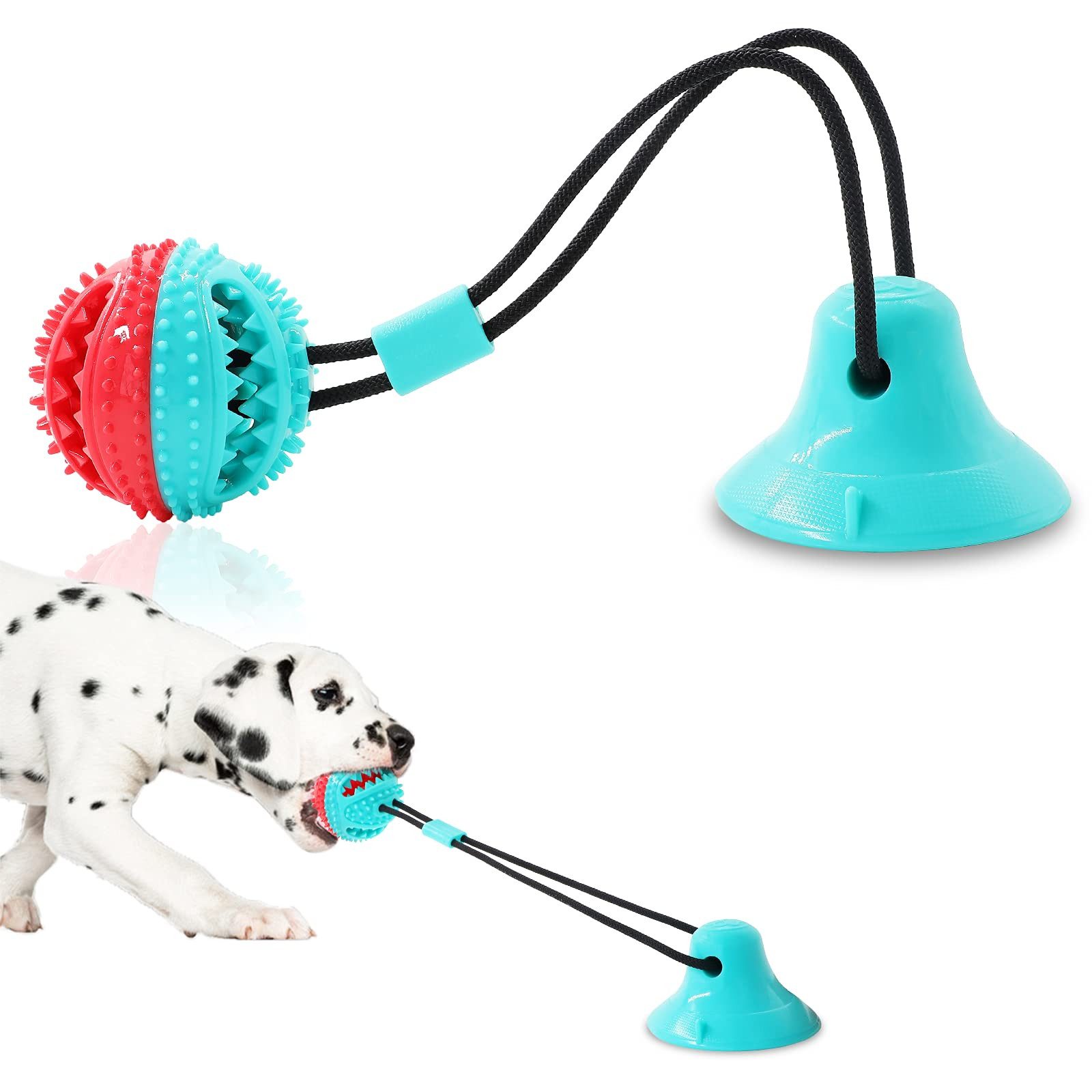 Tiere Futterball Beißendes Hundespielzeug mit Zugschnur, Futterspender-Ballspielzeug zum Zahnen von Welpen (blau)