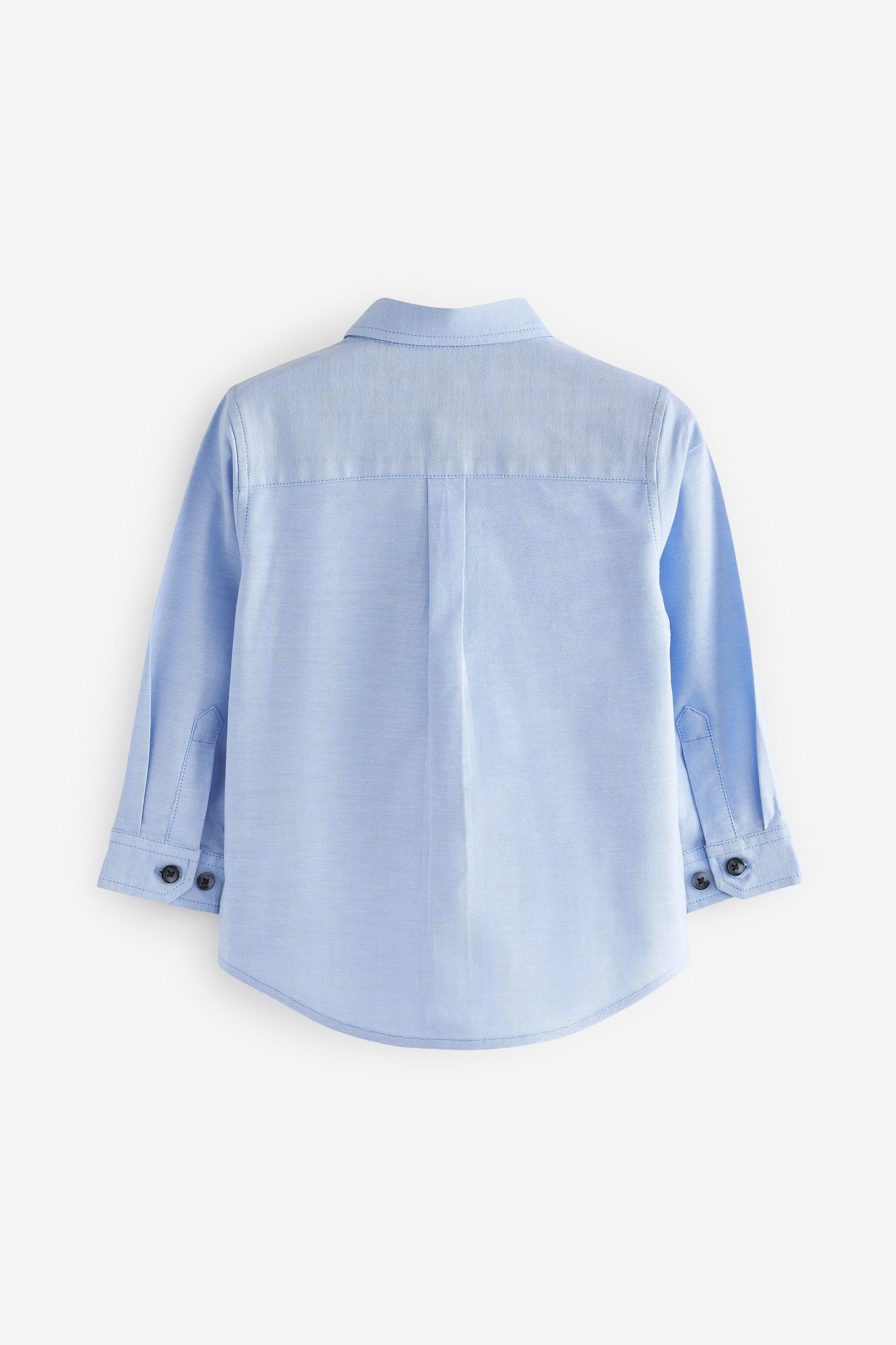 Langärmeliges Jeanshemd Besätzen (1-tlg) Next Blue Oxfordhemd mit