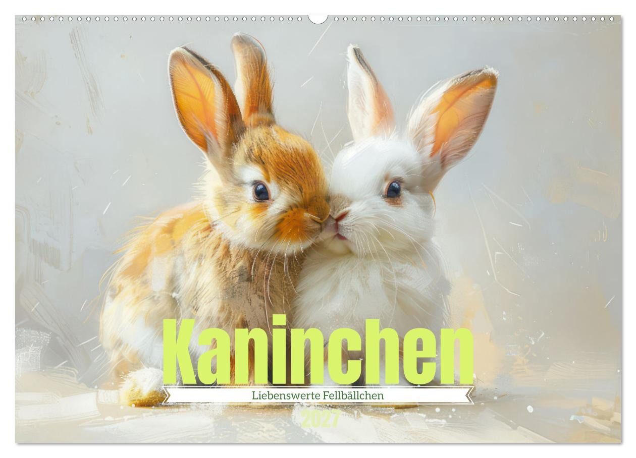 CALVENDO Wandkalender Kaninchen - Liebenswerte Fellbällchen (Wandkalender 2027 DIN A2 quer)