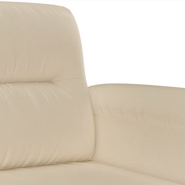 vidaXL Sofa 3-tlg. Sofagarnitur mit Kissen Creme Mikrofasergewebe