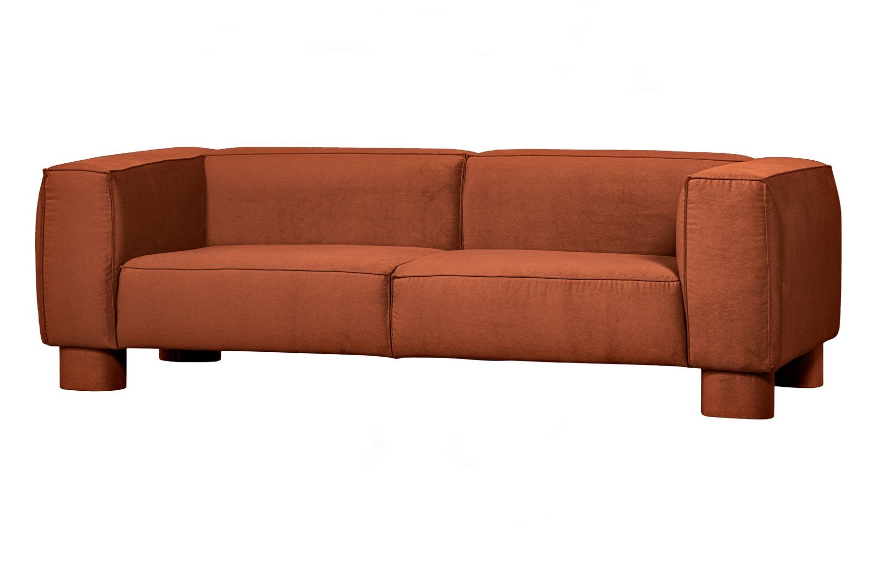 WOOOD Sofa Sofa Yeti 3,5 Sitzer - Samt Aprikose, freistellbar