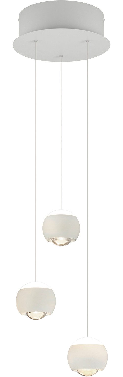 Musterring LED Pendelleuchte CANNON, 3-flammige LED Hängelampe 5W 500Lumen 2300-4000K CCT, CCT - über Fernbedienung, Dimmfunktion, Memoryfunktion, Nachtlichtfunktion, LED fest integriert, Farbwechsler, warmweiß - kaltweiß, mit Fernbedienung, stufenlos höhenverstellbar max 195cm dimmbar Memory