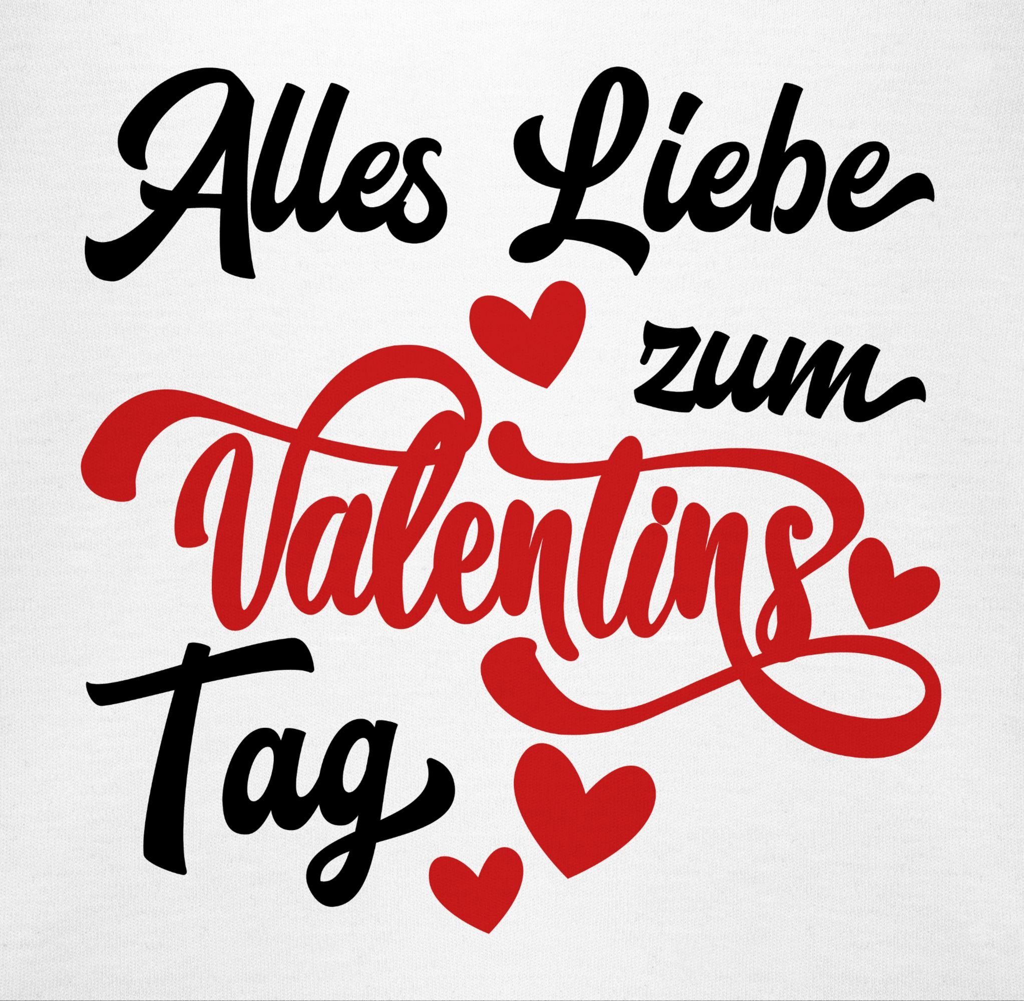 1 - liebe Weiß Shirtbody zum Shirtracer Valentinstag Geschenk Valentinstag Alles rot/schwarz Baby