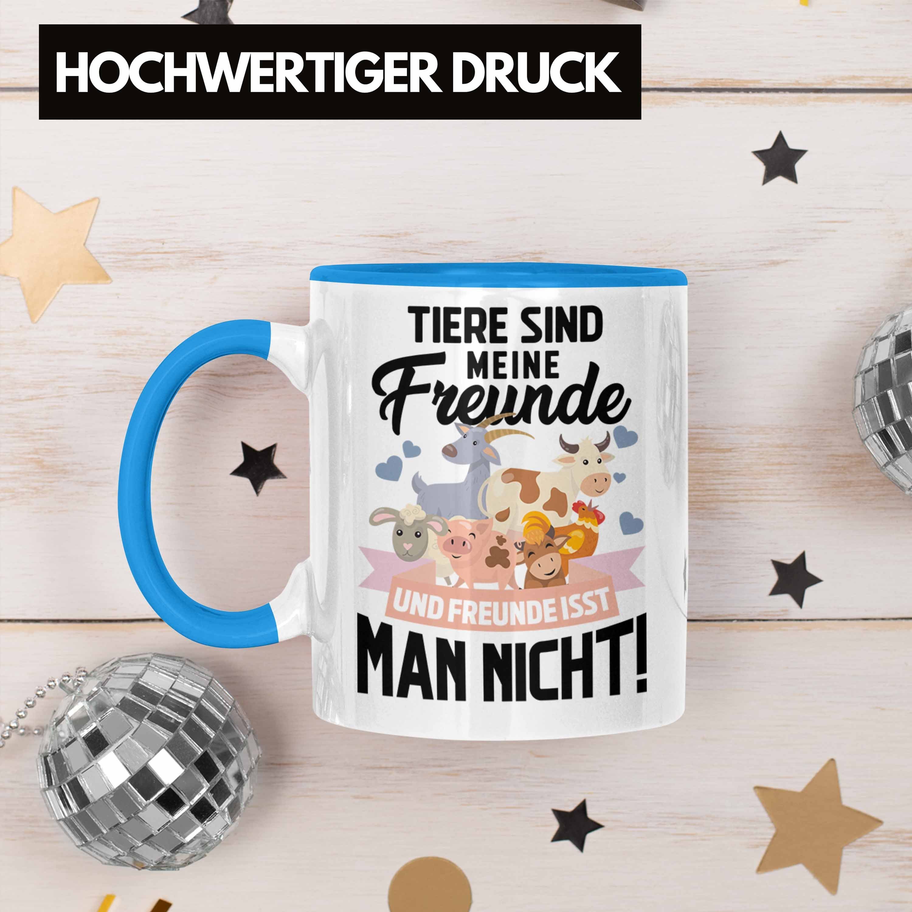 Trendation Lustiger Spruch Geschenkidee Tasse Veganer Vegan Meine Lebensweise Tasse Vegane Blau Freunde Spruch Tiere Geschenk Trendation - Sind