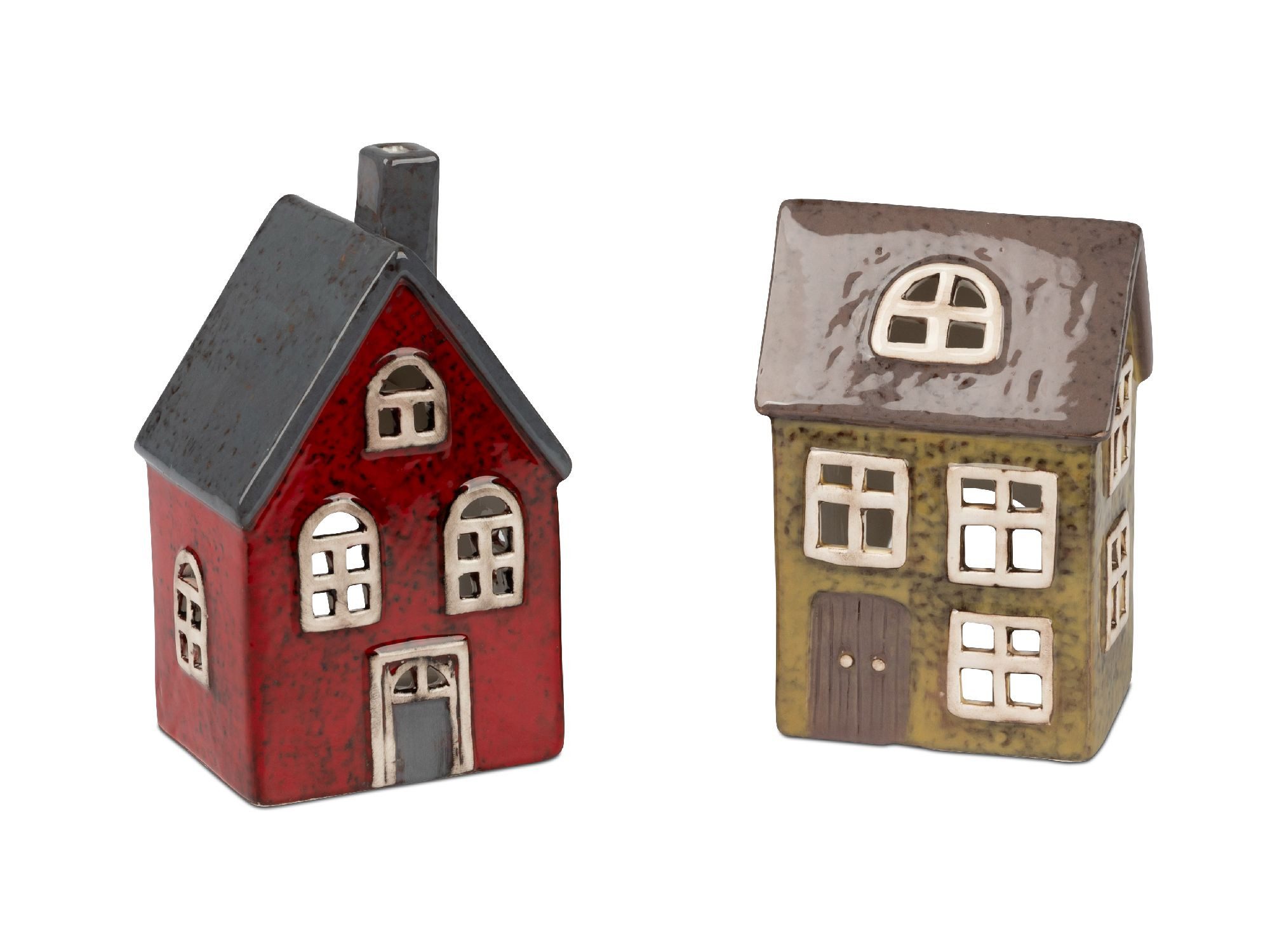formano Teelichthalter Häuser, Farbe: Rot, Motiv: günstig online kaufen