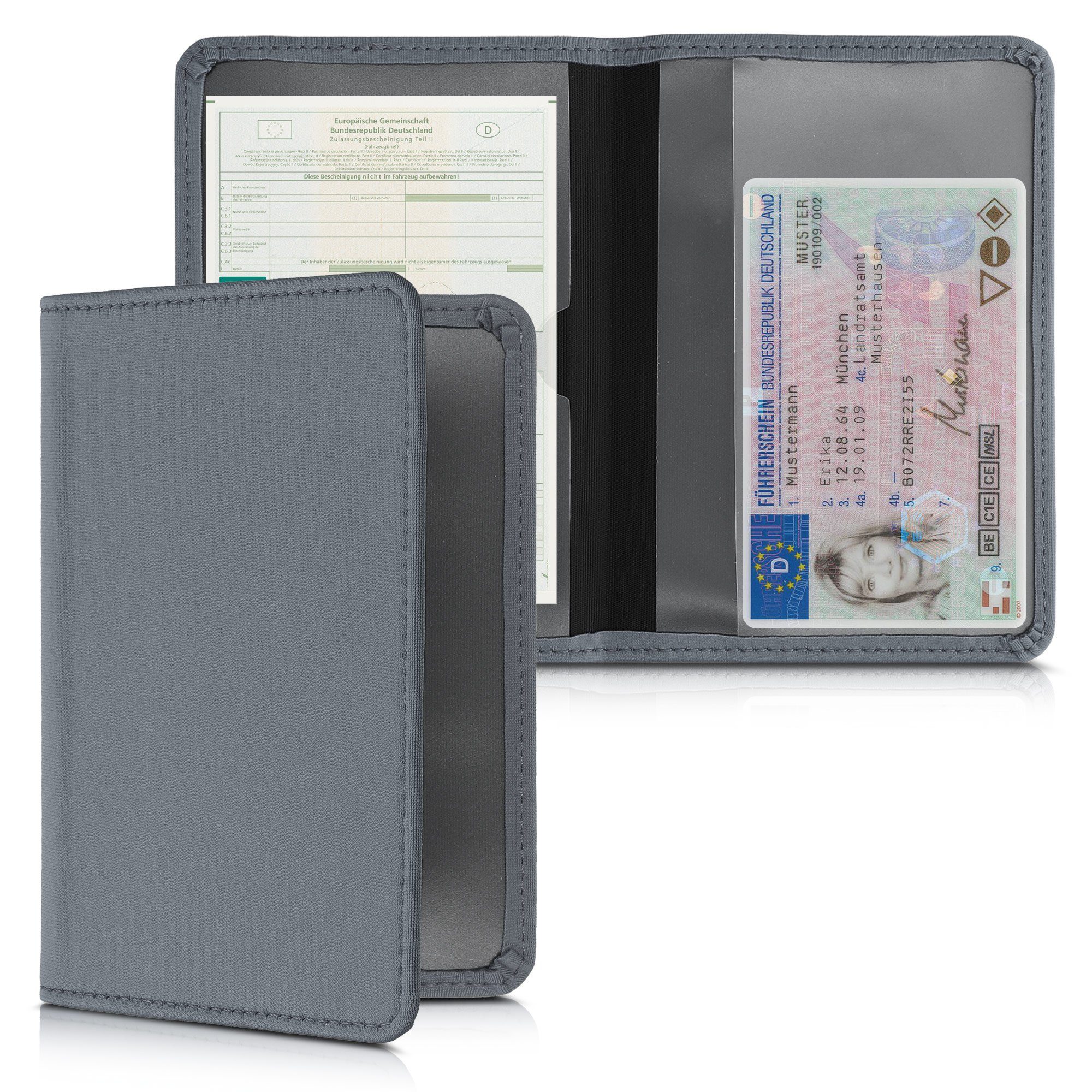 kwmobile Etui Fahrzeugschein Hülle mit Kartenfächern, Neopren Etui Tasche f günstig online kaufen