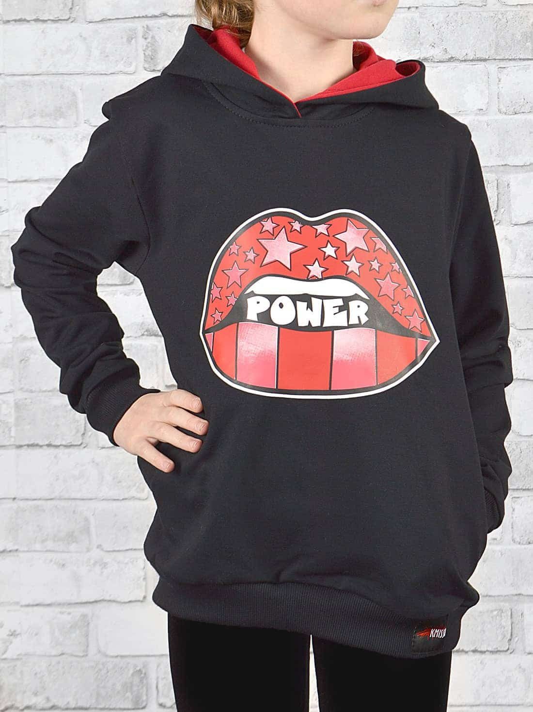 BEZLIT Pullover mit Mädchen Kapuze Stars Print mit Schwarz Power Hoodie (1-tlg)