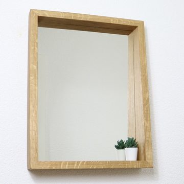 Woodkopf Badspiegel Spiegelrahmen ARTUS aus Eichenholz, Wandspiegel aus Eichenholz
