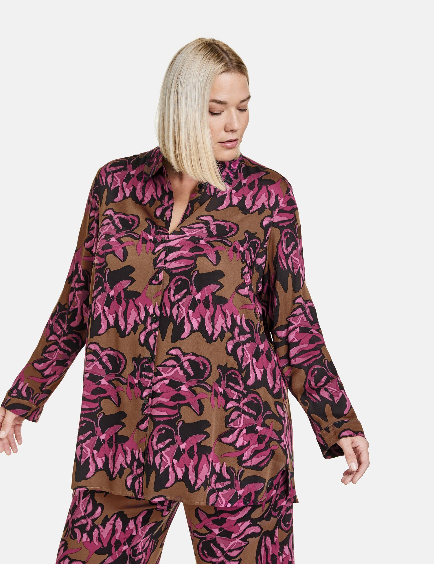 Samoon Langarmbluse Floralprint Longbluse mit