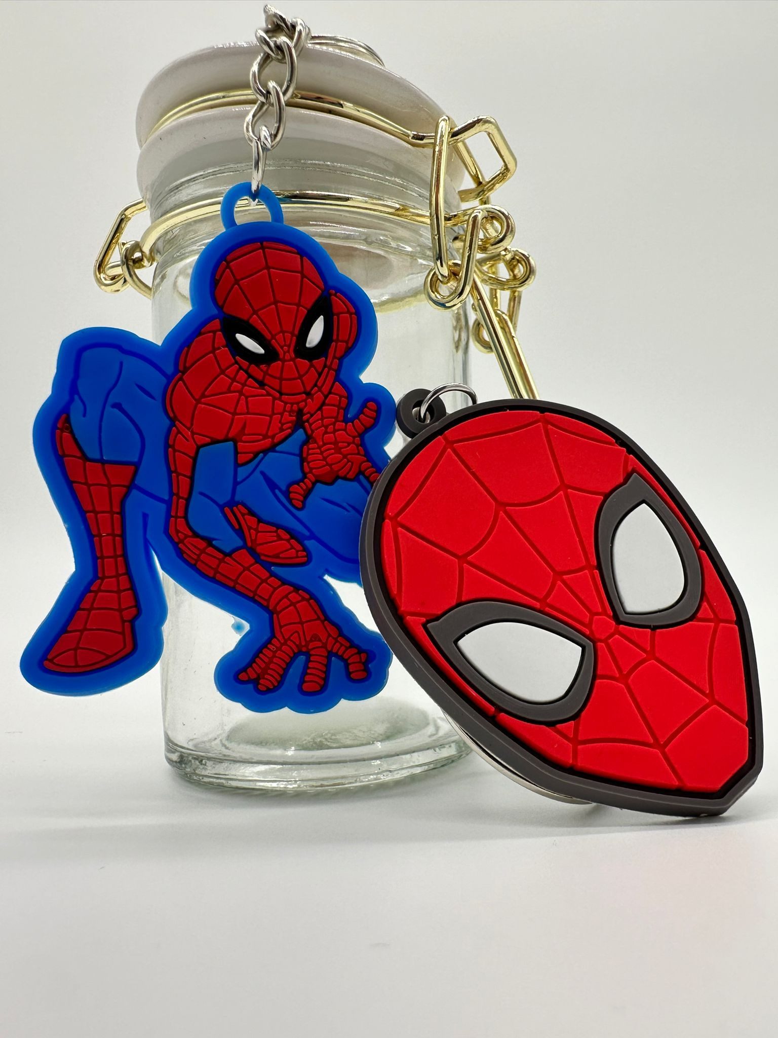 MARVEL Schlüsselanhänger Schlüsselanhänger Marvel Spiderman Kopf, Schlüsselanhänger Haustierschlüsselanhänger Geschenk Hund Frau Herren