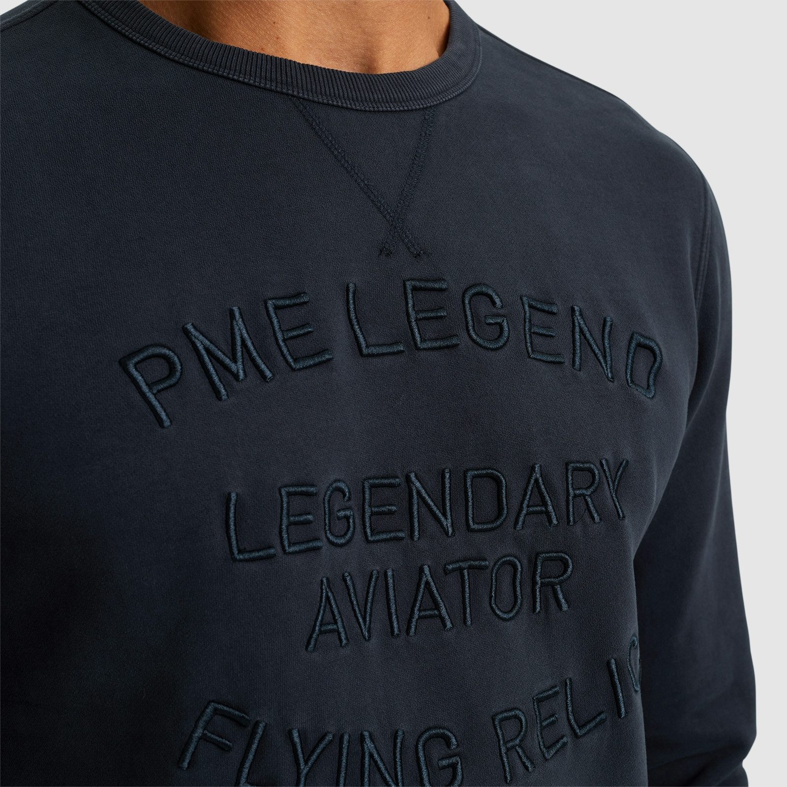 PME LEGEND Sweatshirt Crewneck gd terry mit Schriftzug – Bild 4 von 5