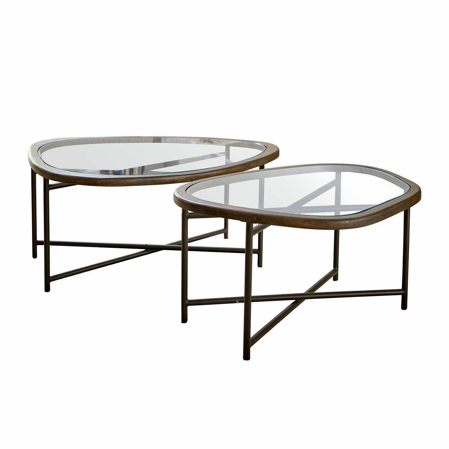 Mirabeau Couchtisch Couchtisch 2er Set Kembria dunkelbraun/schwarz/