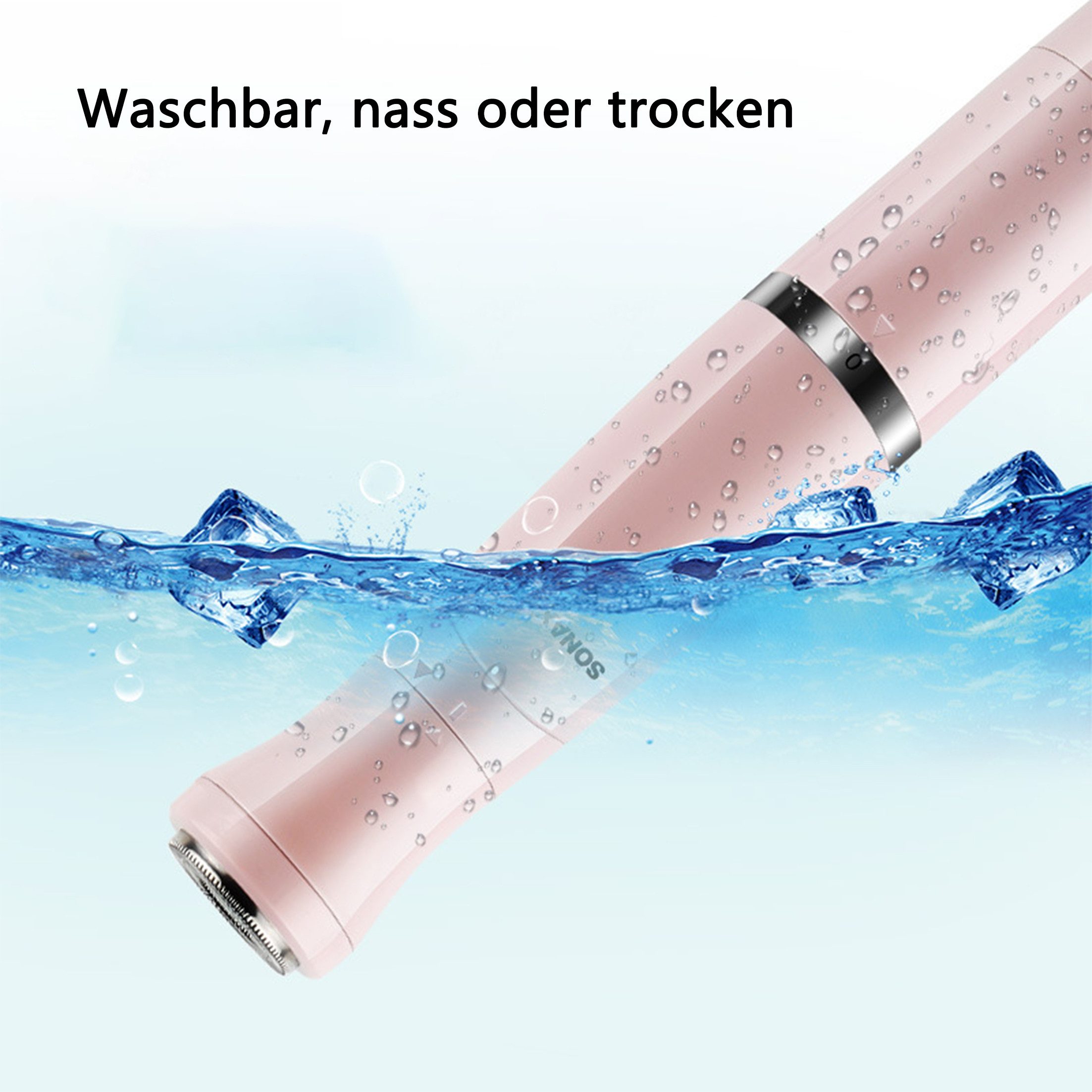 KINSI Körperrasierer 4-in-1 Elektrischer Enthaarer für Frauen,Rasierer & Epilierer, für Intimbereich, Achseln, Augenbrauen & Körper