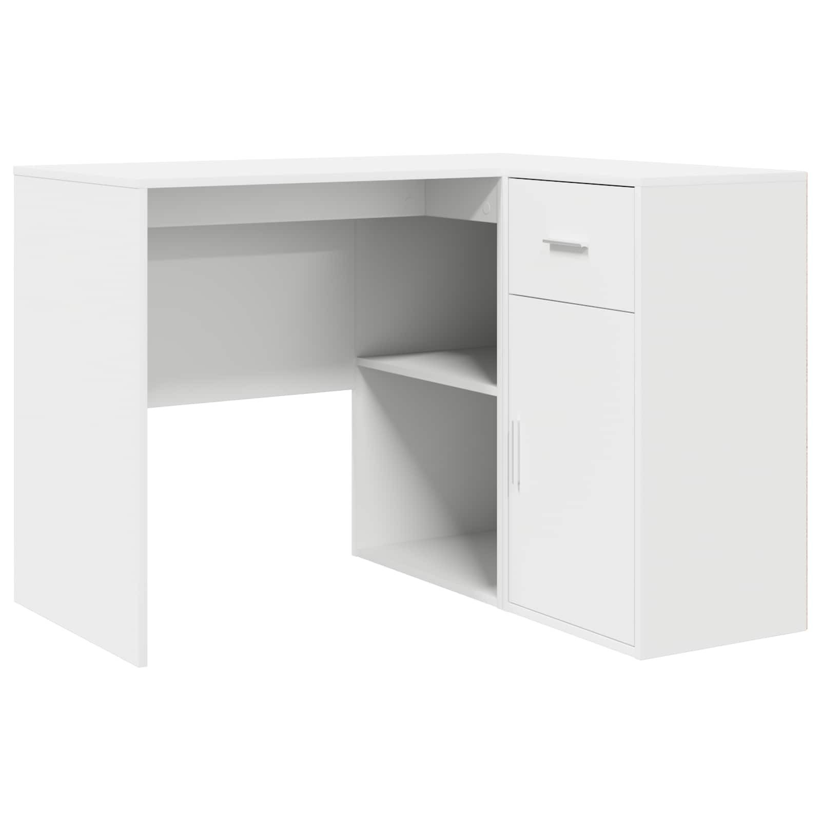 Schreibtisch Eck-Schreibtisch mit Schubladen Weiß 102 x 88 x 75 cm
