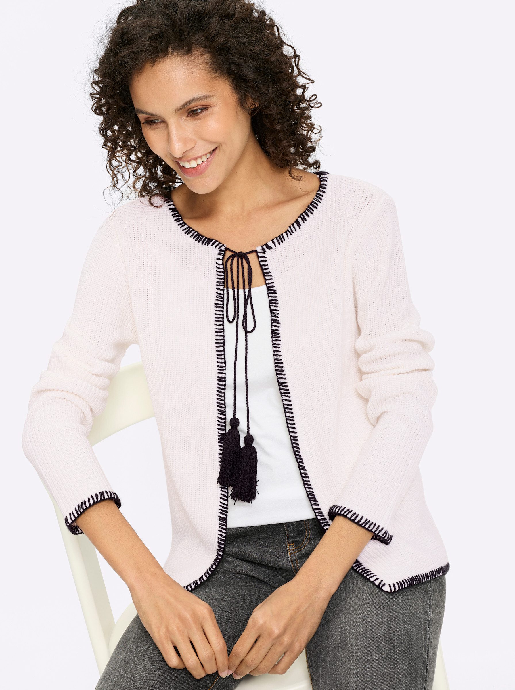 heine Strickjacke Cardigan Langarm Rippoptik