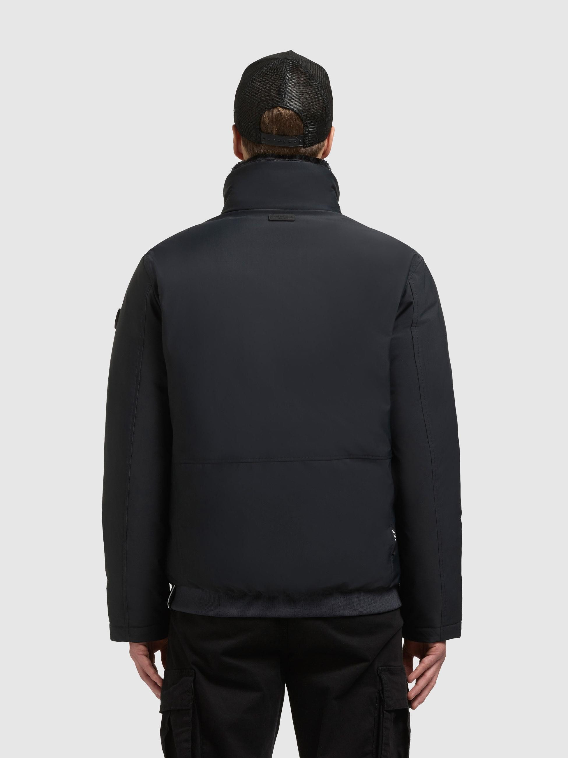 khujo Outdoorjacke Huey Herren Winterjacke mit abnehmbarem Plüsch-Besatz