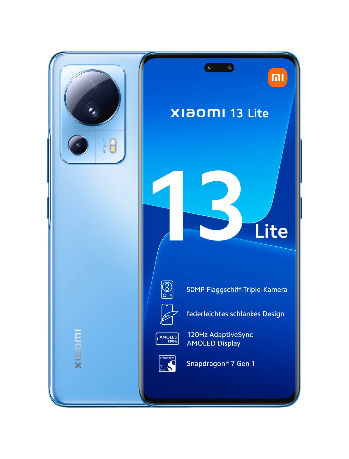 Xiaomi 13 Lite 8GB+128GB Smartphone (16,65 cm/6,55 Zoll, 128 GB Speicherplatz, 50 MP Kamera) Blau
