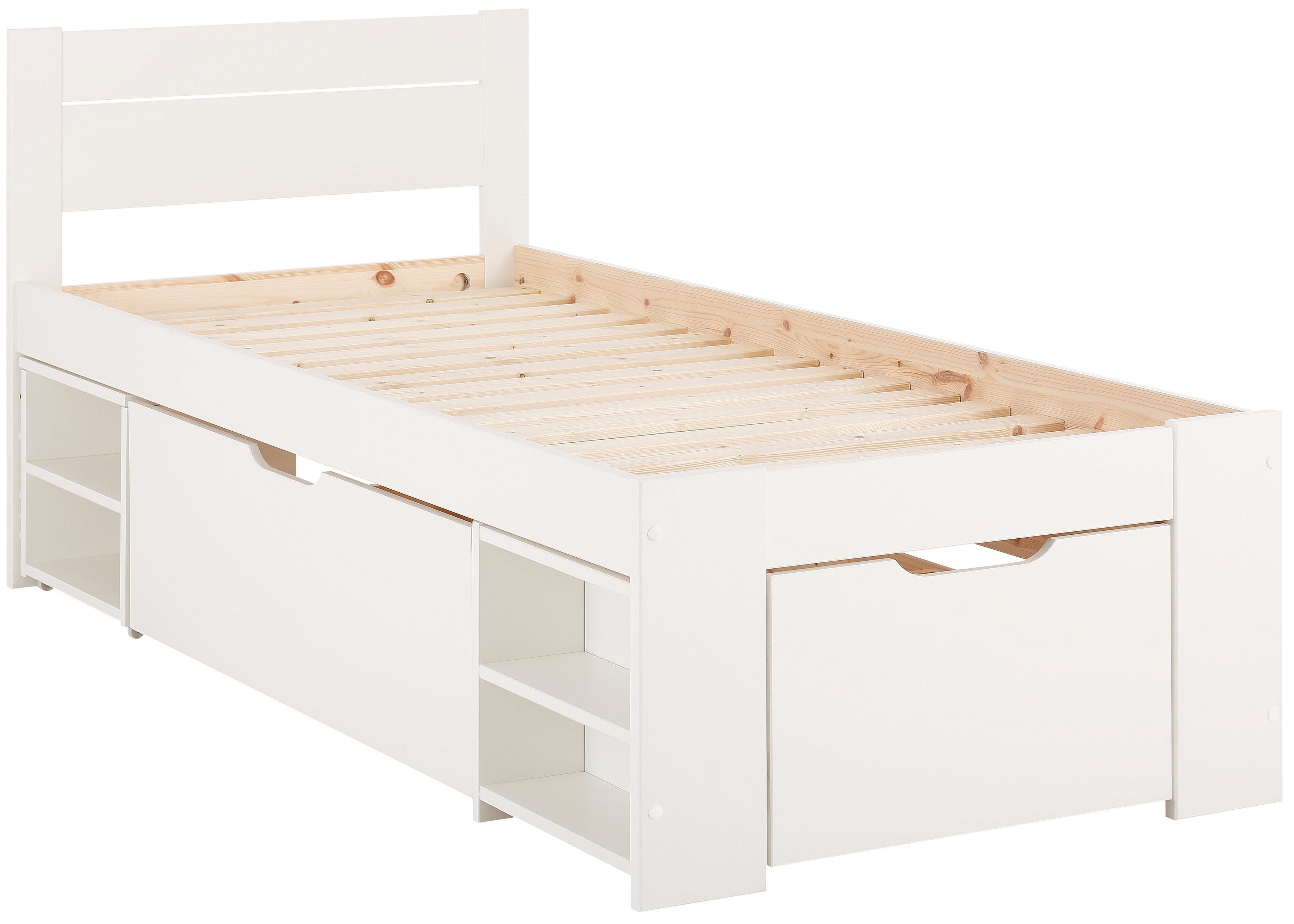 Home affaire Massivholzbett "HANNES " mit Schubladen und Regalen, Nachtschr günstig online kaufen