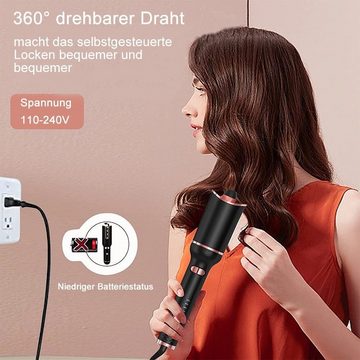 DOPWii Warmluftbürste Automatischer Lockenstab,4 verstellbare Welleneisen