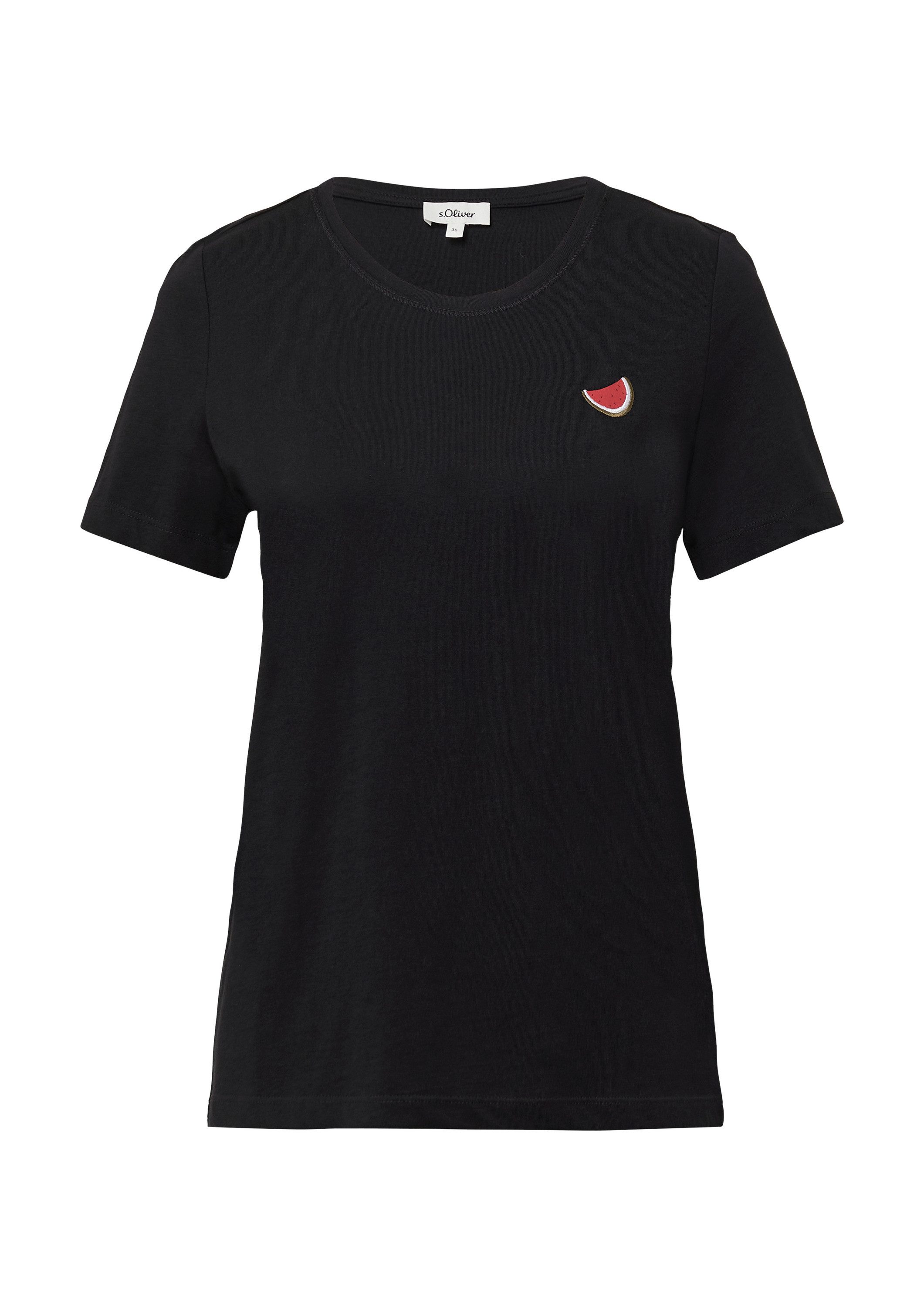 s.Oliver Kurzarmshirt T-Shirt Jersey-T-Shirt mit Stickerei günstig online kaufen