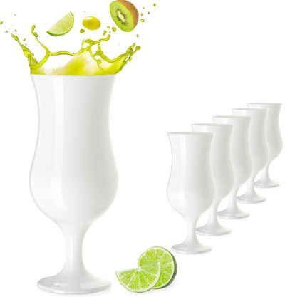 PLATINUX Cocktailglas »Weiße Cocktailgläser«, Glas, Set 6 Stück 400ml (max. 470ml) Longdrinkgläser Partygläser Milkshakeglas Bargläser