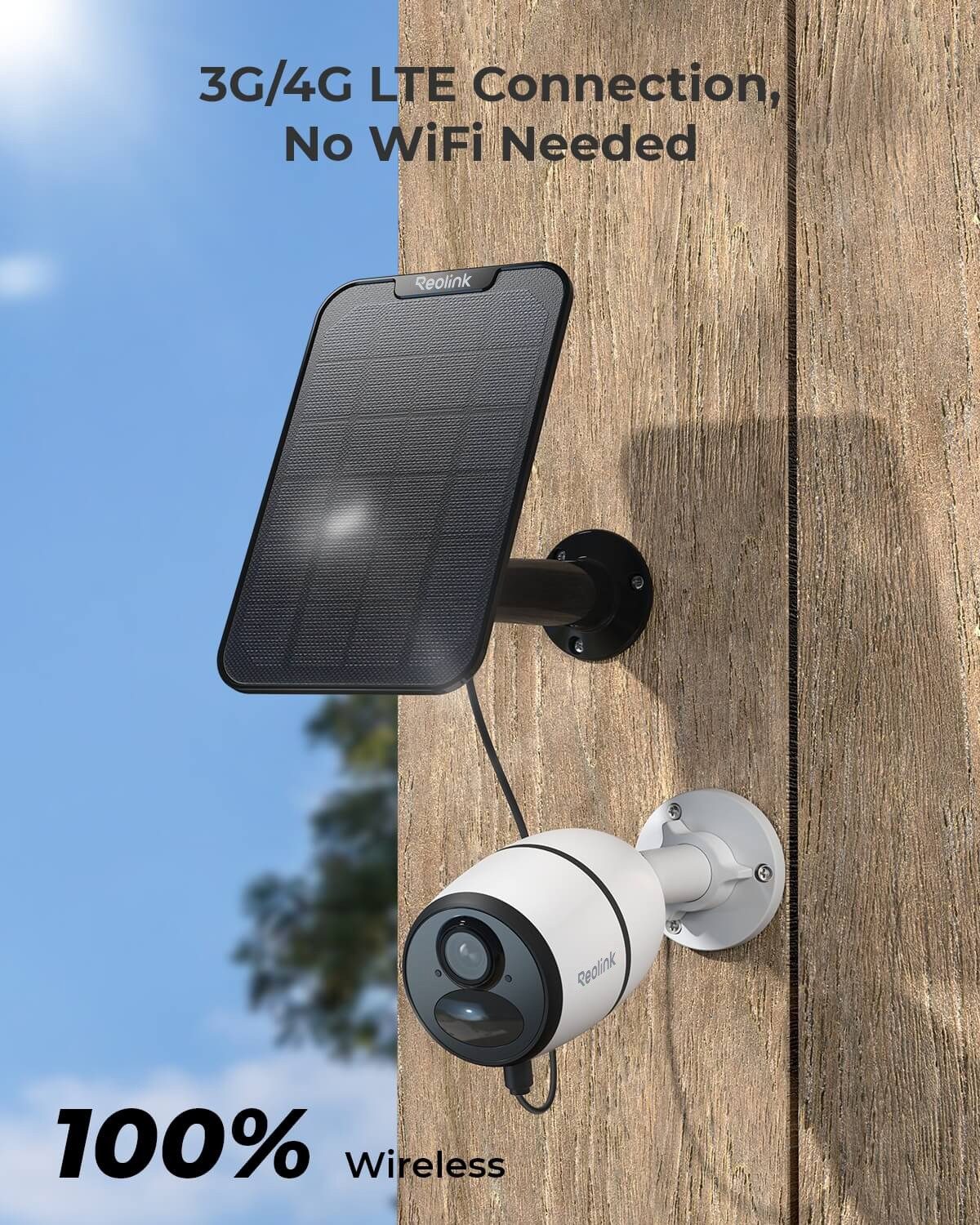 Reolink Überwachungskamera 2K 4MP 3G/4G LTE (Innenbereich, Außenbereich, 1 x Go Series, 1 x Solarpanel, Personen-/Autoerkennung,Hochwertige Nachtsicht, Akku-/Solarbetrieb)