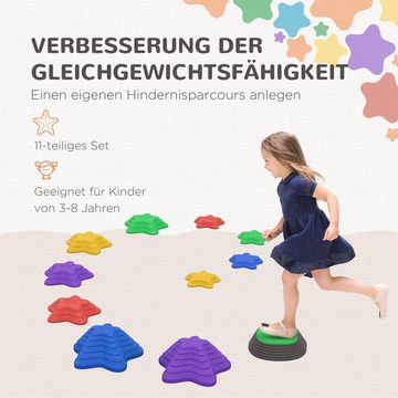 ZONEKIZ Stapelspielzeug Flusssteine,Balanciersteine, Rutschfeste Trittsteine für Kinder, (11-tlg), rutschfeste Unterseite und strukturierte Oberseite