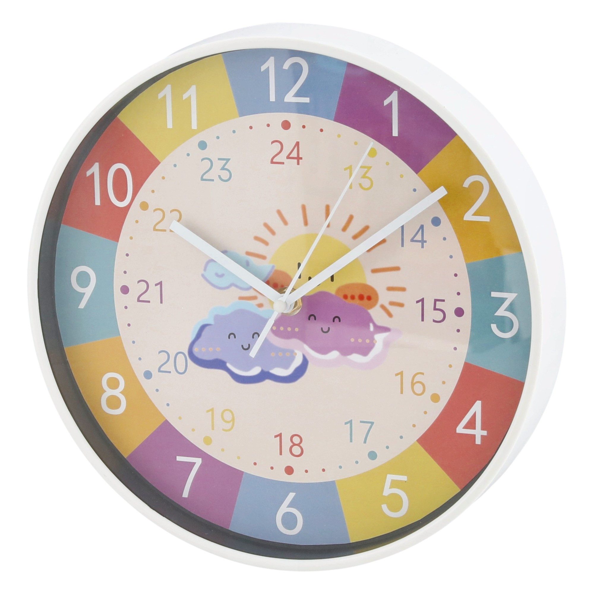 Meinposten Wanduhr Lernuhr Kinderuhr bunt analoge Montessori Kinderzimmer