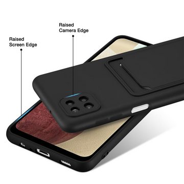 CoolGadget Handyhülle Schwarz als 2in1 Schutz Cover Set für das Samsung Galaxy A22 5G 6,4 Zoll, 2x Glas Display Schutz Folie + 1x TPU Case Hülle für Galaxy A22 5G