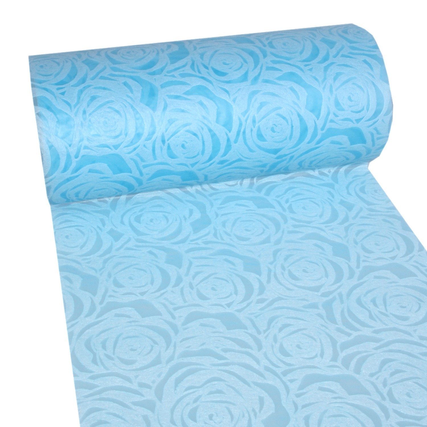 Deko AS Dekoobjekt Tischläufer Dekoflor® - "Rosen" - 300mm 5m - hellblau - günstig online kaufen