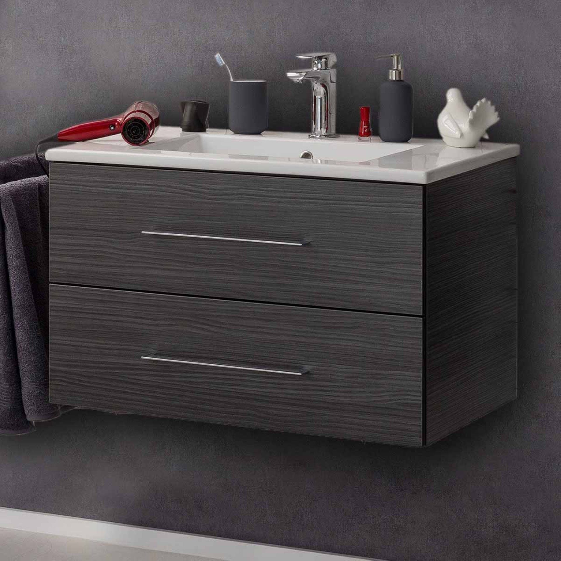 FACKELMANN Badmöbel-Set Waschtischunterschrank inkl. Keramikbecken B.PERFEK günstig online kaufen