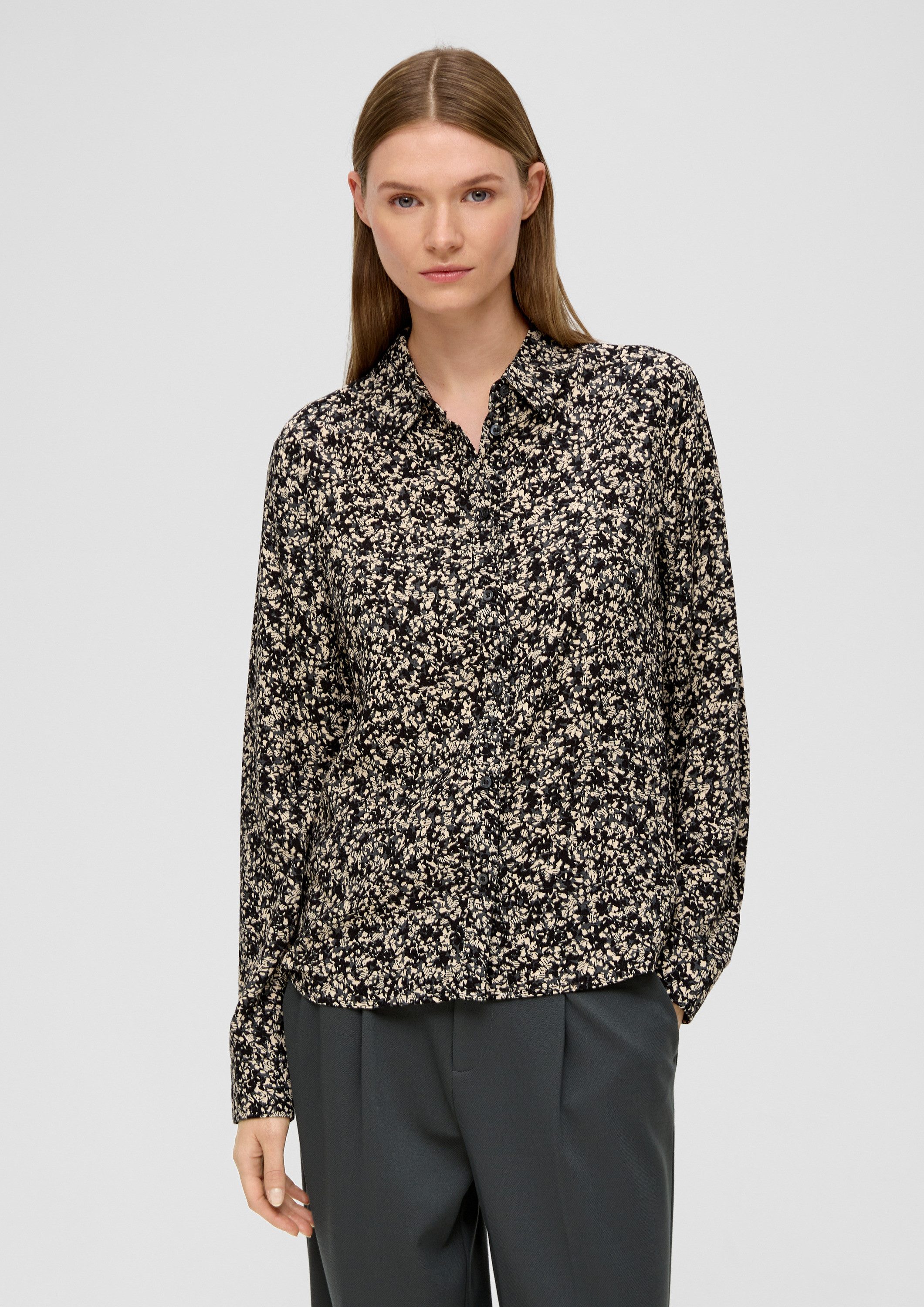 s.Oliver Langarmbluse Bluse Hemdbluse aus Viskose günstig online kaufen