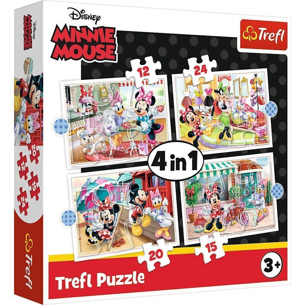 Trefl Puzzle 4 in 1 Puzzle - Disney Minnie Mouse (Kinderpuzzle), 19 Puzzleteile