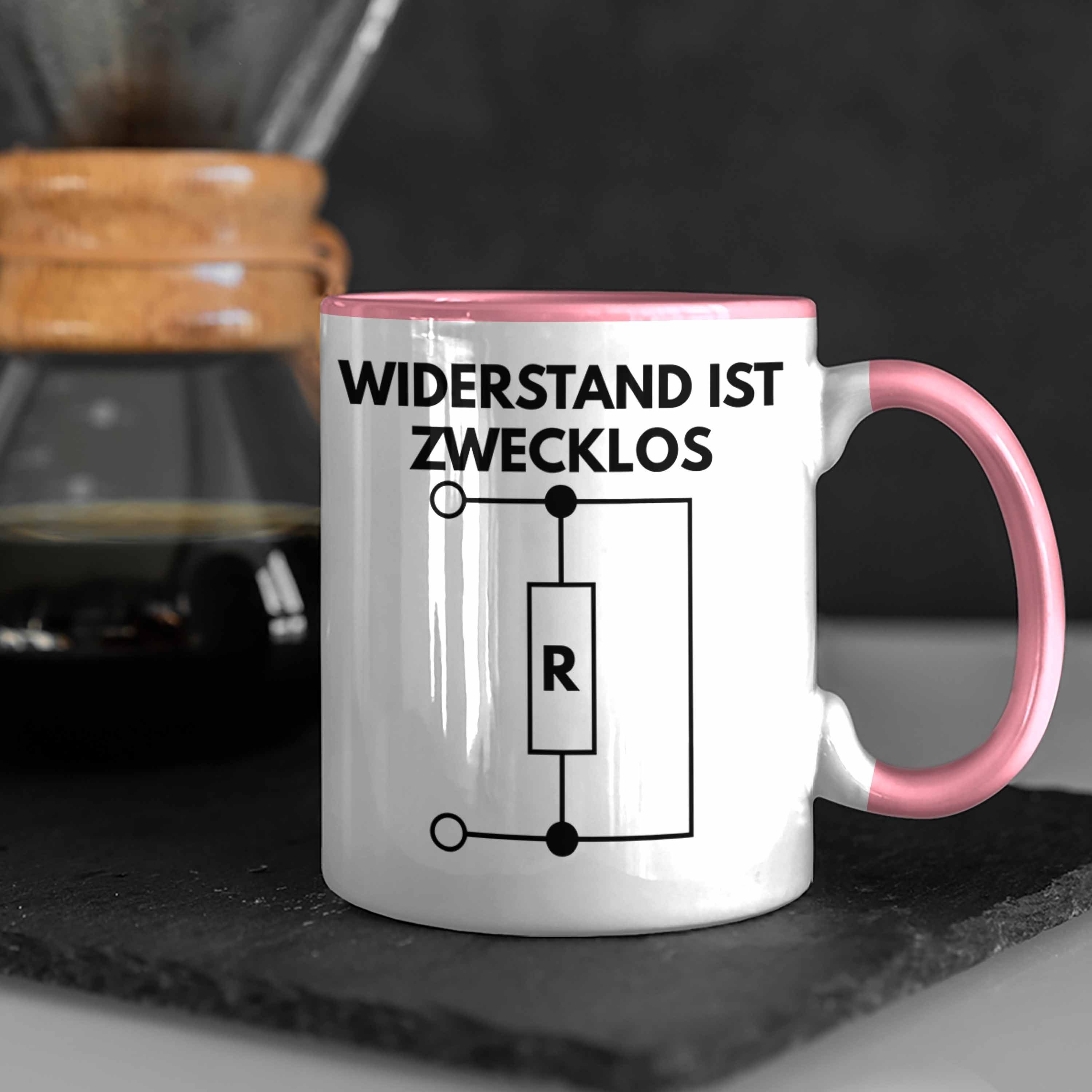 Männer Rosa Tasse Zwecklos Geschenkidee Elektriker Handwerker Geschenk Widerstand Elektro-Meister Elektronen Tasse Trendation Ist - Trendation