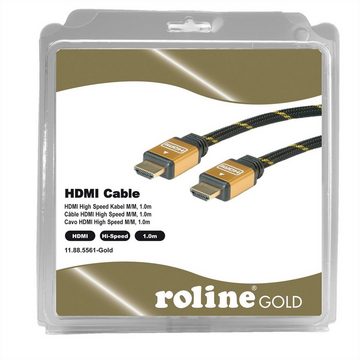 ROLINE GOLD HDMI High Speed Kabel, ST-ST Audio- & Video-Kabel, HDMI Typ A Männlich (Stecker), HDMI Typ A Männlich (Stecker) (100.0 cm), Retail Blister