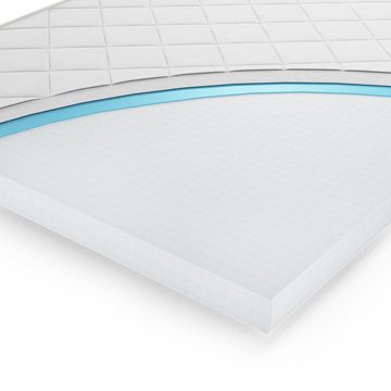 Topper Komfortschaumtopper Matratzenschoner 90x200 cm Weiß, VitaliSpa®, 6 cm hoch, Polyester