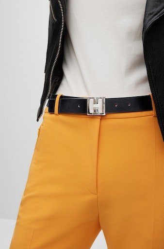 HUGO Ledergürtel Karlie Belt 3cm mit modischer Logoprägung auf der Schließe