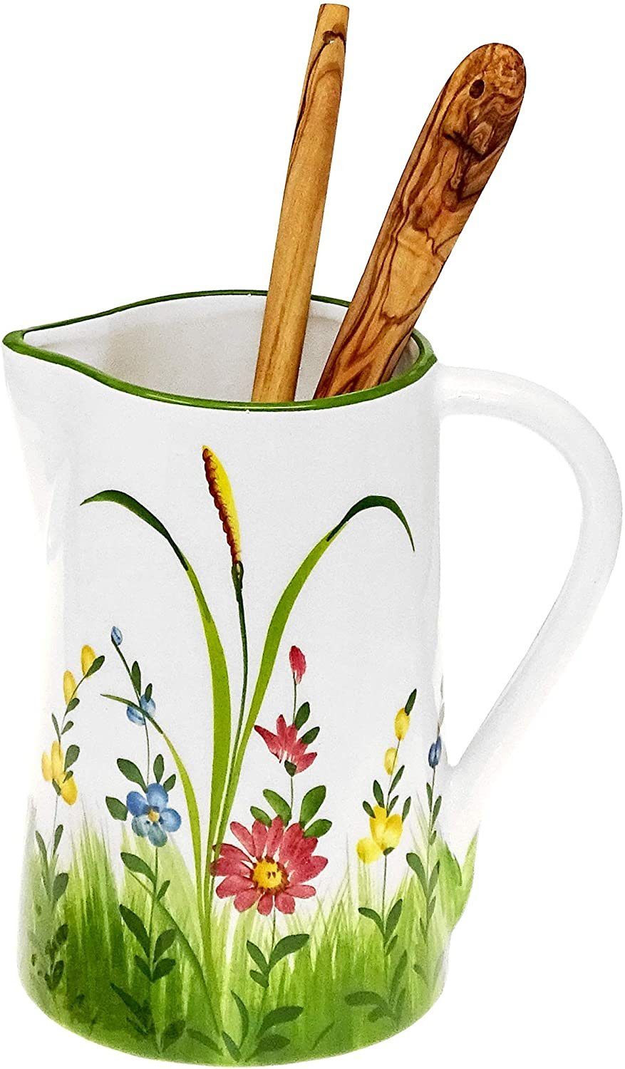 Lashuma Wasserkrug Blumenwiese, Italien Großer l), ca. (1-tlg., cm Keramik (1,5 Teekrug aus 19