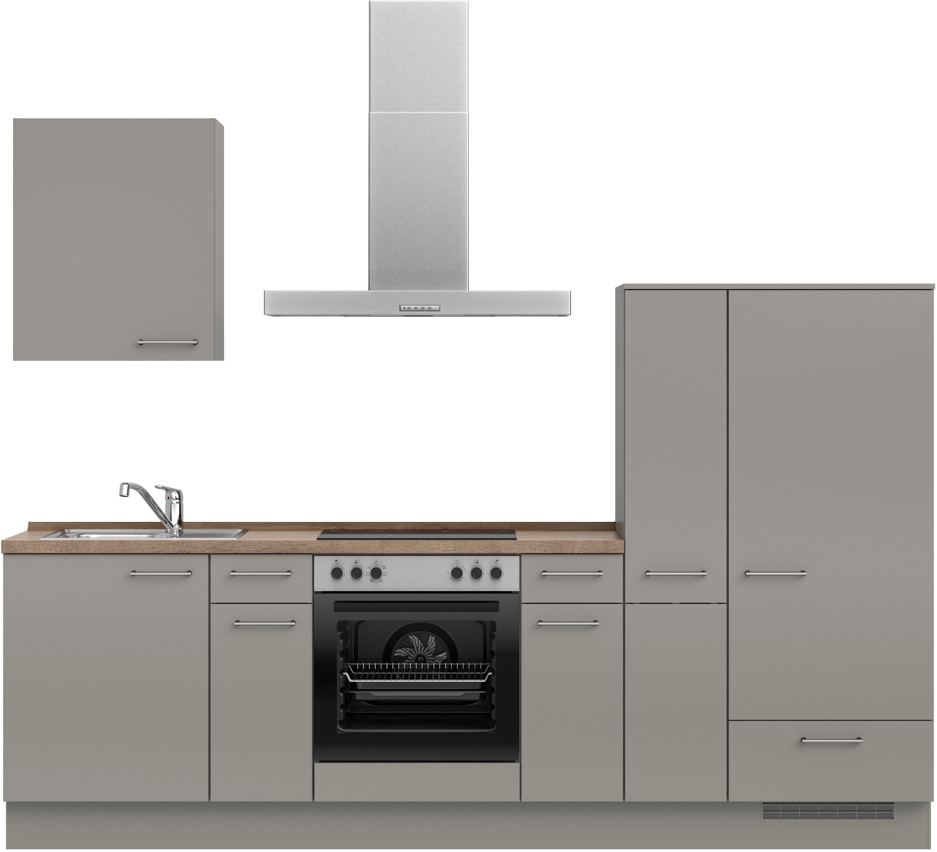 nobilia® Küchenzeile "Laser I", NEU: individuell anpassbar mit gratis Profi-Beratung, vormontiert, 270 cm breit, optional mit verschiedenen E‑Geräte-Sets