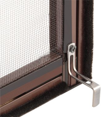 hecht international Insektenschutz-Fensterrahmen MASTER SLIM XL, braun/anthrazit, BxH: 130x220 cm